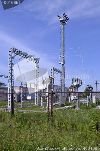 Image of  Part of electric station engineering construction on a plant