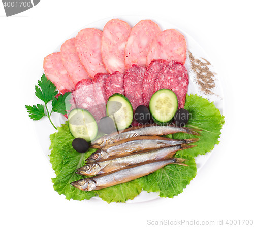 Image of sausages with kipper fish