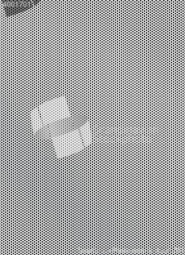 Image of Brushed steel grill drilled with holes.