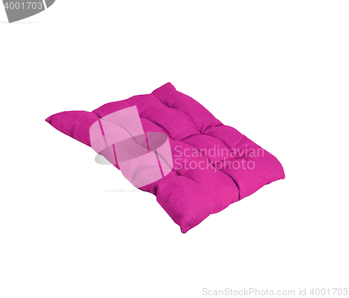 Image of bright purple pillow isolated on white