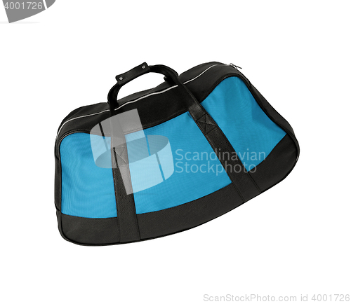 Image of Blue travel bag on a white background