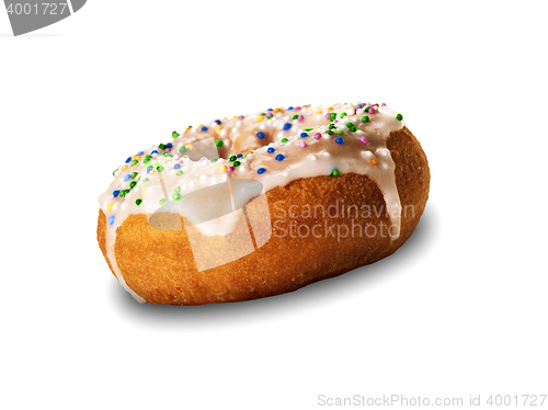 Image of One roll bread isolated on white background
