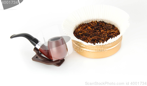 Image of pipe and tobacco isolated