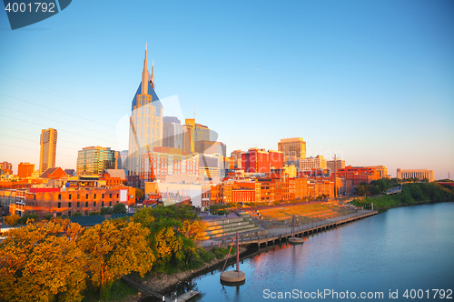 Image of Downtown Nashville cityscape in the morning