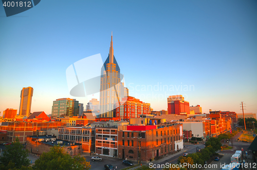 Image of Downtown Nashville cityscape in the morning