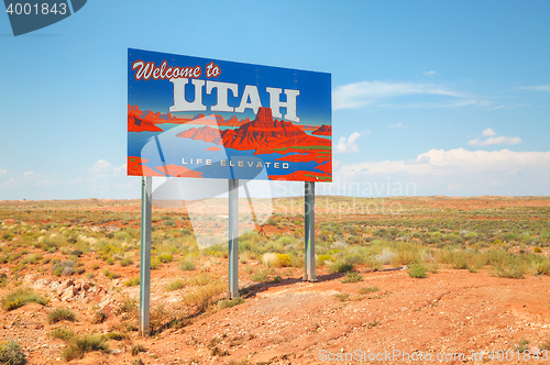 Image of Welcome to Utah road sign