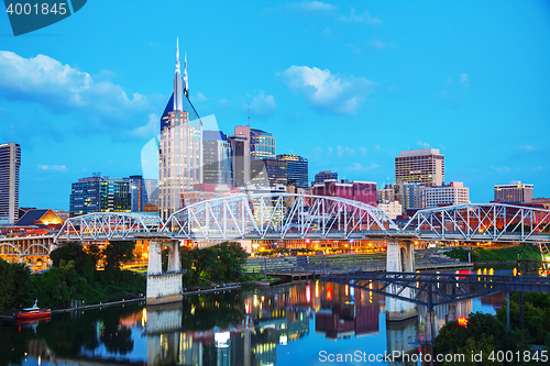 Image of Downtown Nashville cityscape in the morning