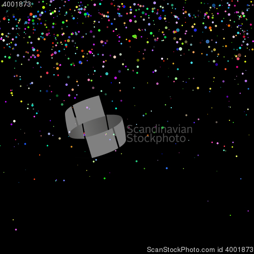 Image of Colorful Confetti Isolated on Black Background