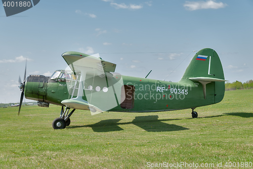 Image of AN-2 airplane prepares for take-off