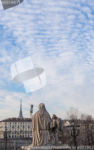 Image of Turin, Italy - January 2016: Faith Statue