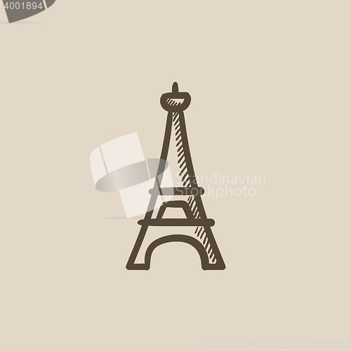 Image of Eiffel Tower sketch icon.