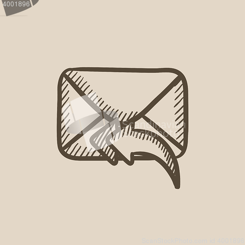 Image of Sending email sketch icon.