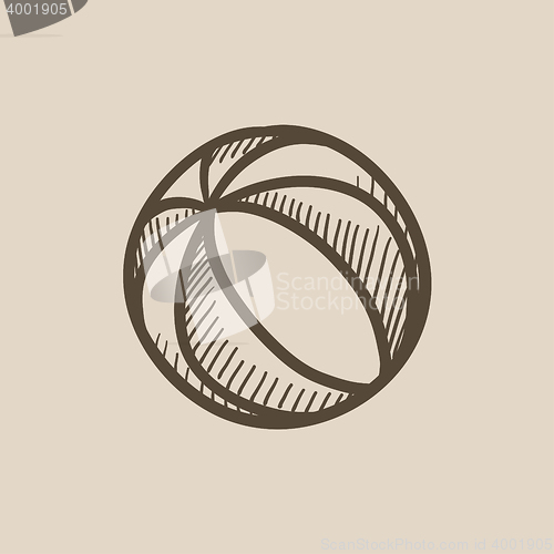 Image of Beach ball sketch icon.