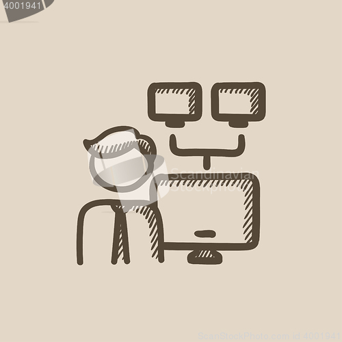 Image of Network administrator sketch icon.