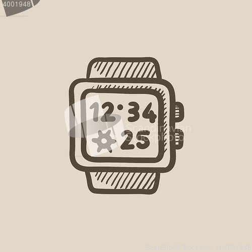 Image of Smartwatch sketch icon.