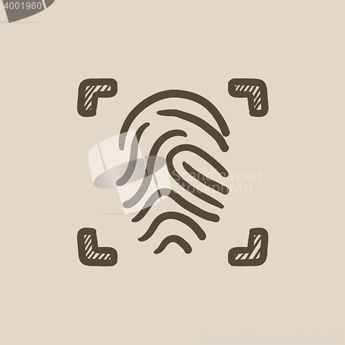 Image of Fingerprint scanning sketch icon.
