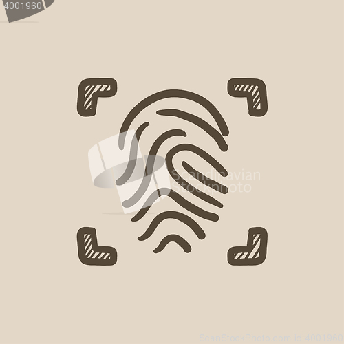 Image of Fingerprint scanning sketch icon.