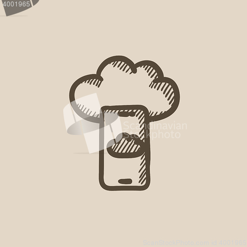Image of Cloud computing sketch icon.