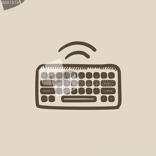 Image of Wireless keyboard sketch icon.