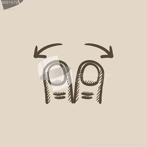 Image of Touch screen gesture sketch icon.