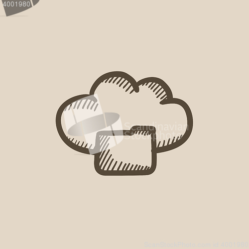 Image of Cloud computing sketch icon.