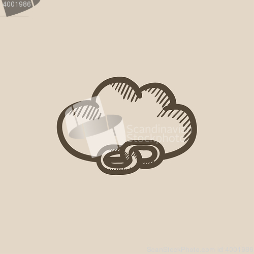 Image of Cloud computing sketch icon.