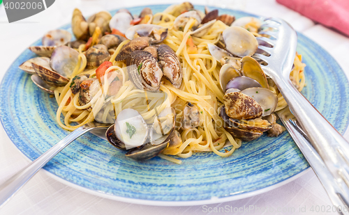 Image of Real Spaghetti alle vongole in Naples, Italy