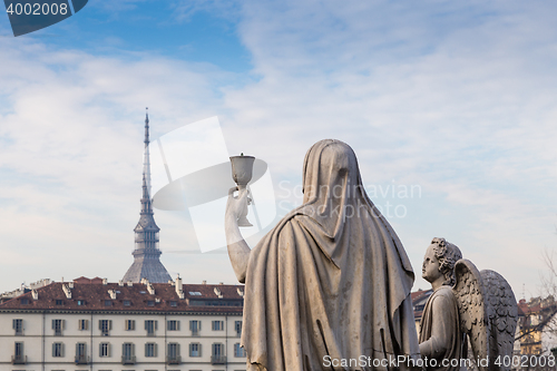 Image of Turin, Italy - January 2016: Faith Statue