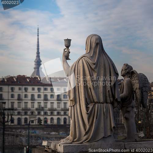 Image of Turin, Italy - January 2016: Faith Statue