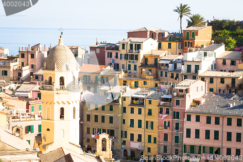 Image of Vernazza in Cinque Terre, Italy - Summer 2016 - view from the hi