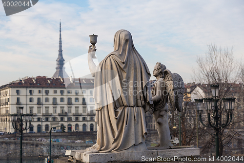 Image of Turin, Italy - January 2016: Faith Statue