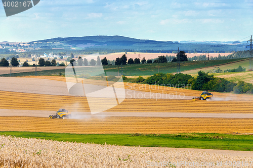 Image of harvester machine on field 