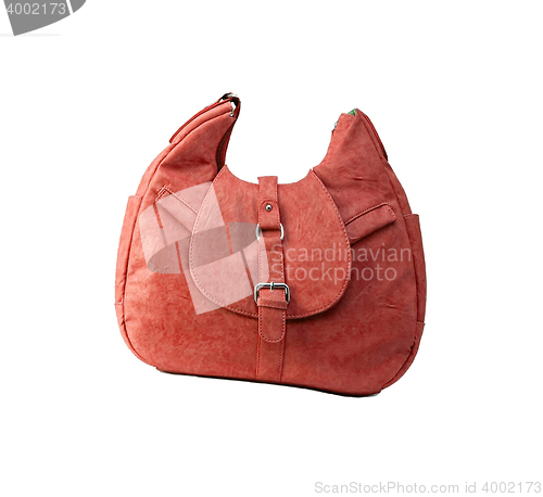 Image of Red women bag isolated on white background