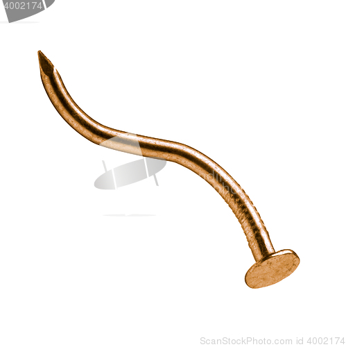 Image of Rusty nail isolated on white background