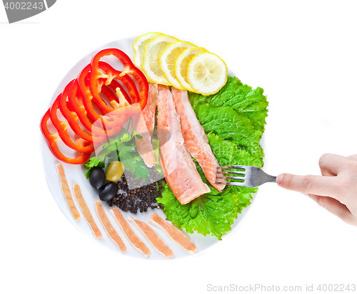 Image of tasting red fish