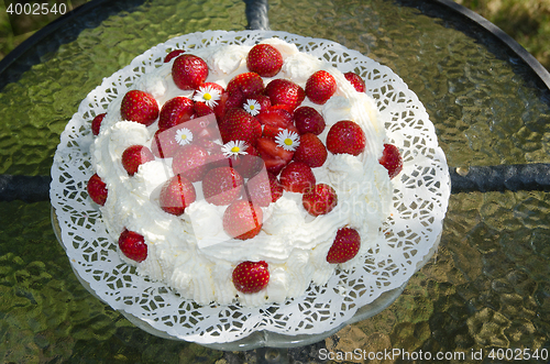 Image of Decorated strawberry cake