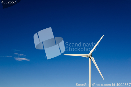 Image of Windmill blades at blue sky