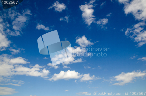 Image of Summer sky with white clouds