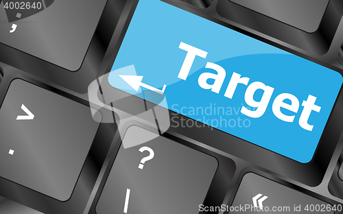 Image of target button on computer keyboard. business concept. Keyboard keys icon button vector