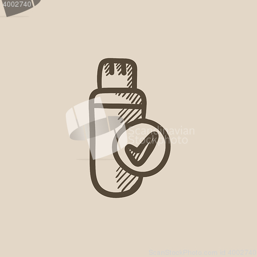 Image of USB flash drive sketch icon.