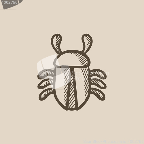 Image of Computer bug sketch icon.