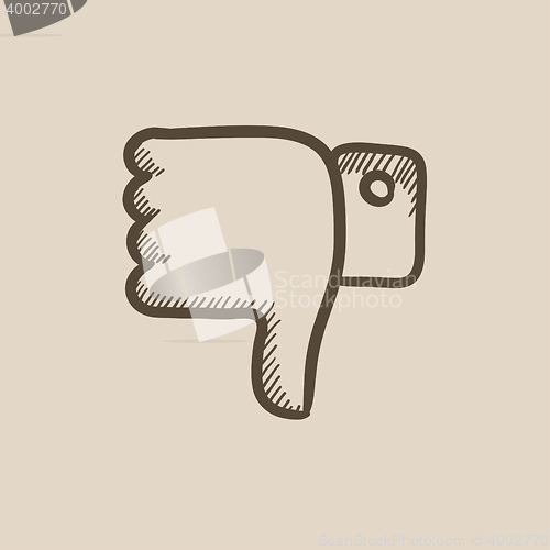 Image of Thumbs down sketch icon.