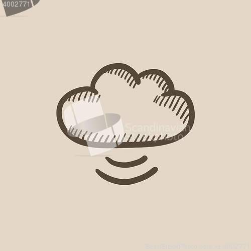 Image of Cloud computing sketch icon.