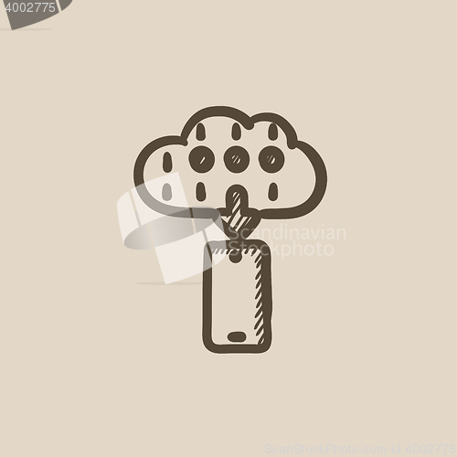 Image of Cloud computing sketch icon.