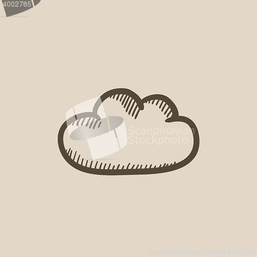 Image of Cloud computing sketch icon.