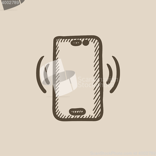 Image of Vibrating phone sketch icon.