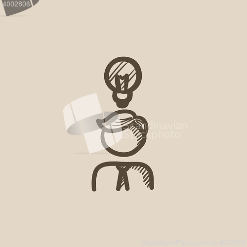 Image of Businessman with idea sketch icon.