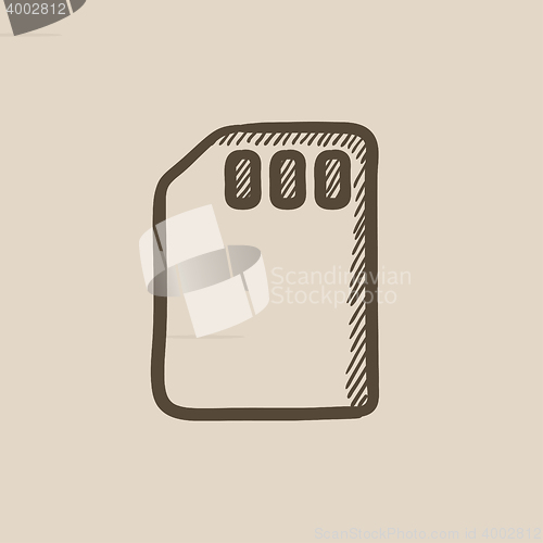 Image of Sim card sketch icon.
