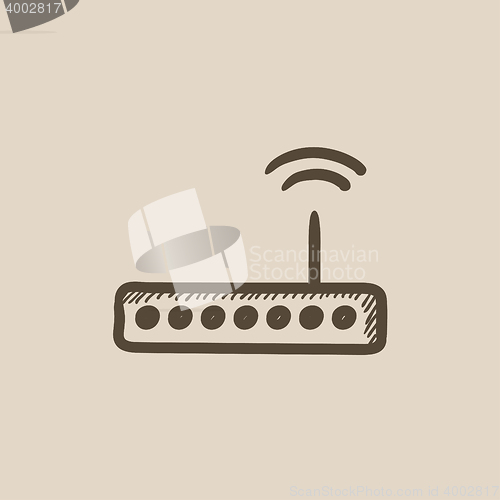 Image of Wireless router sketch icon.