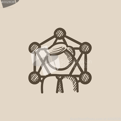 Image of Online business sketch icon.